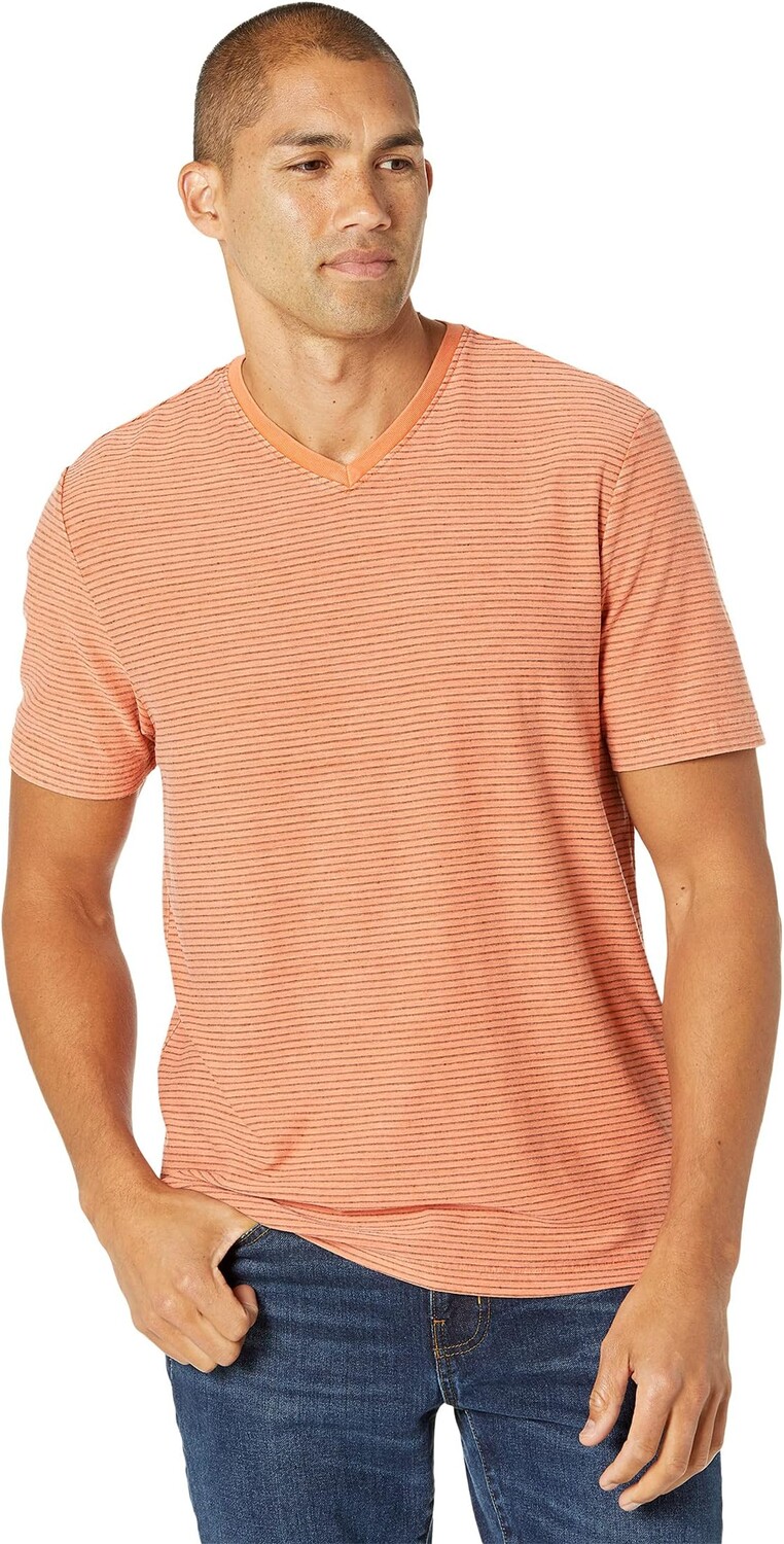 

Рубашка Mod-o-doc Jersey Stripe Short Sleeve V-Neck, цвет Burnt Orange