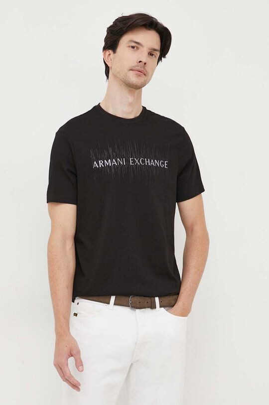 

Хлопковая футболка Armani Exchange, черный