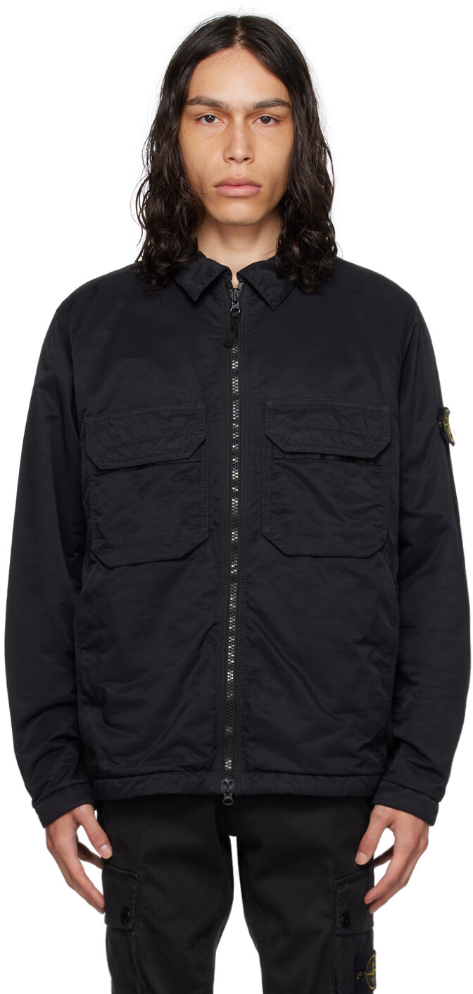 

Черная непрозрачная куртка Stone Island, Черный