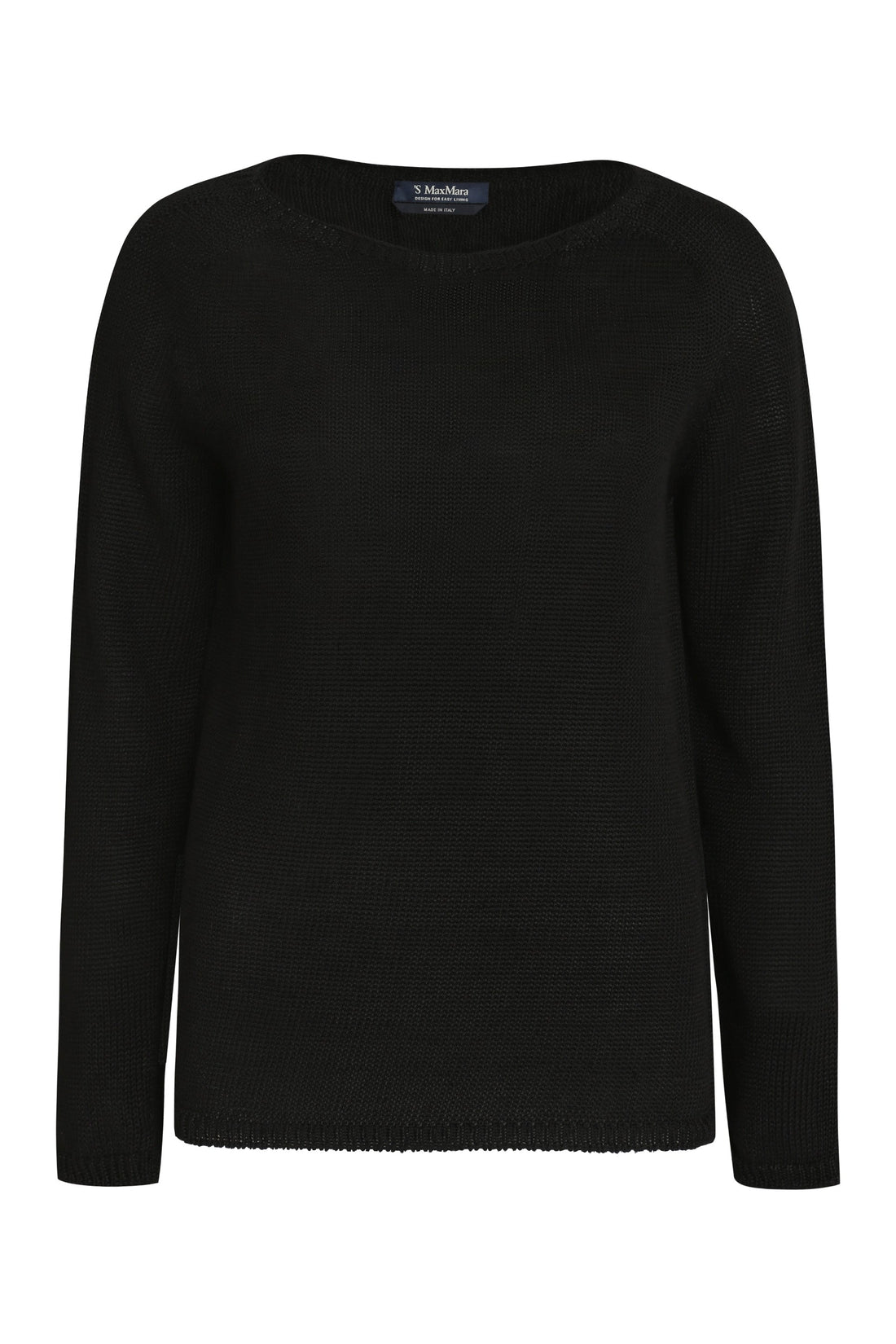 Льняной свитер Giolino S MAX MARA, черный цена и фото