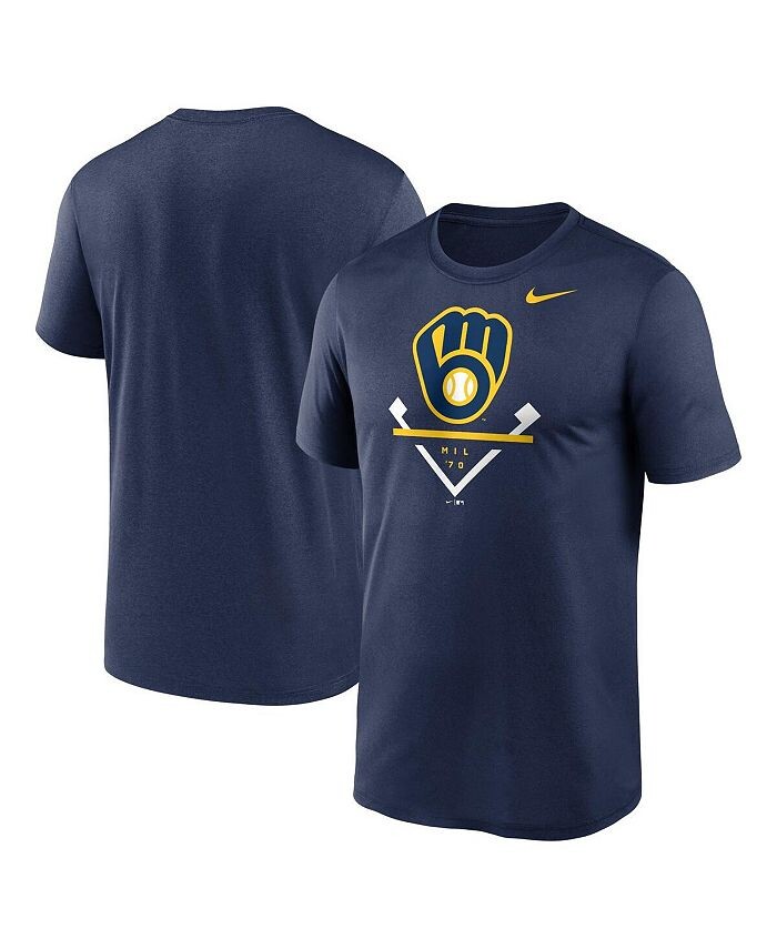 

Мужская темно-синяя футболка Milwaukee Brewers Icon Legend Legend Nike, синий