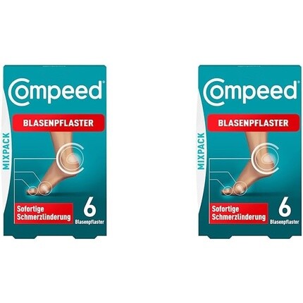 Compeed Blister Plaster Mixpack различных размеров от волдырей на пятках, пальцах ног и небольших волдырей, 6 шт. спортивный пластырь для волдырей под ногами compeed