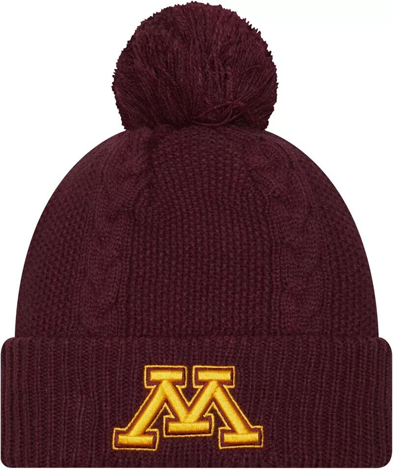 

Женская темно-бордовая вязаная шапка New Era Minnesota Golden Gophers