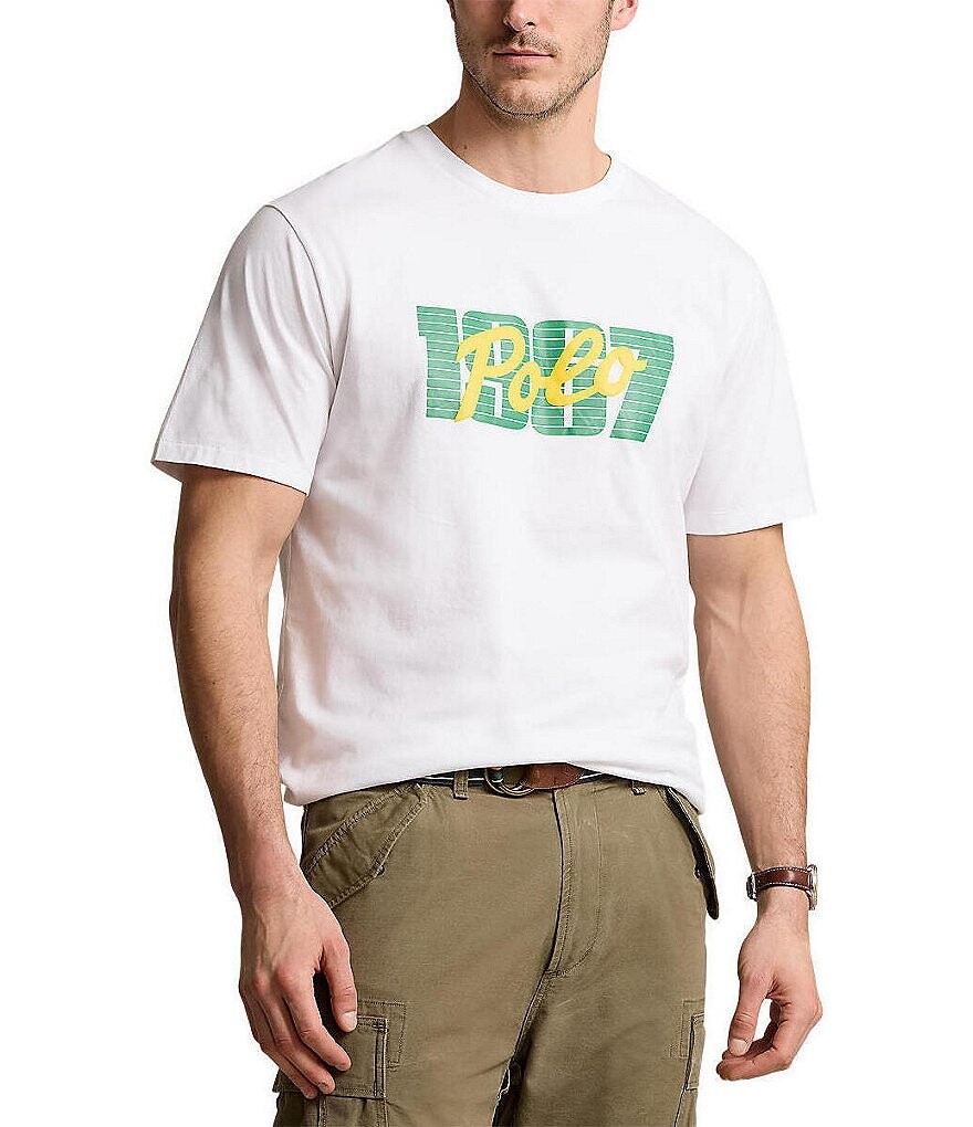 

Футболка из джерси с короткими рукавами и логотипом Polo Ralph Lauren Big & Tall Classic Fit 1967, белый