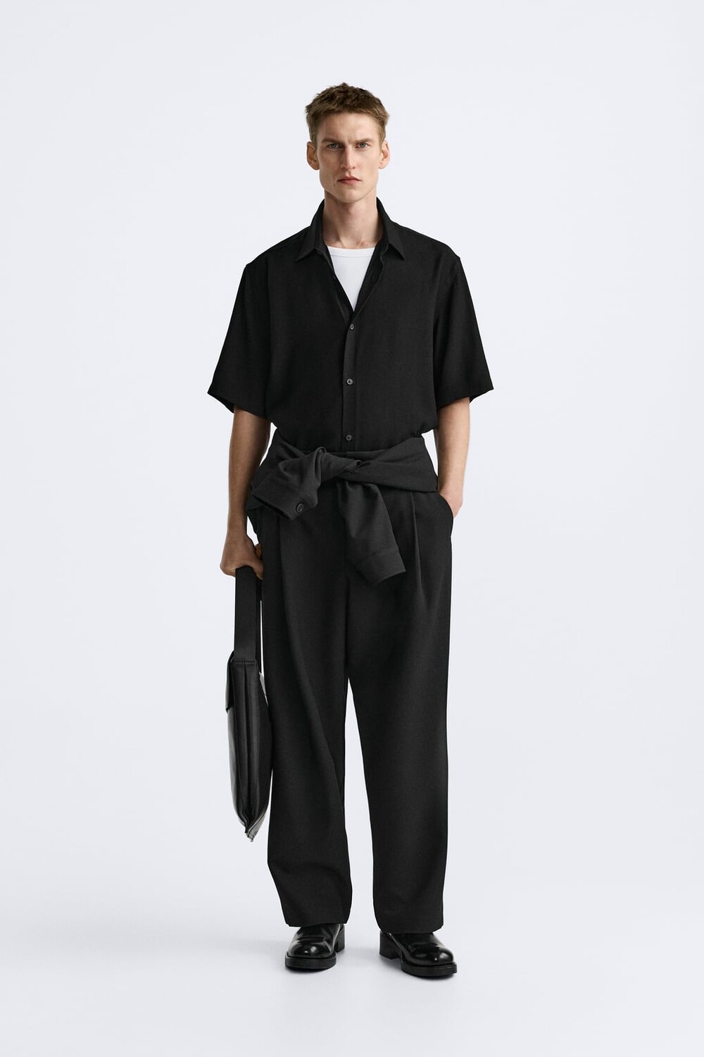 

Струящаяся рубашка ZARA, черный