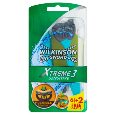 Бритва, 8 шт. Wilkinson Sword, Xtreme 3 Sensitive