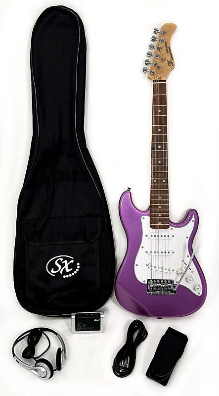 

Электрогитара SX 1/2 Size Guitar Package w/Bag Cord RST 1/2 MPP Short Scale Metallic Purple