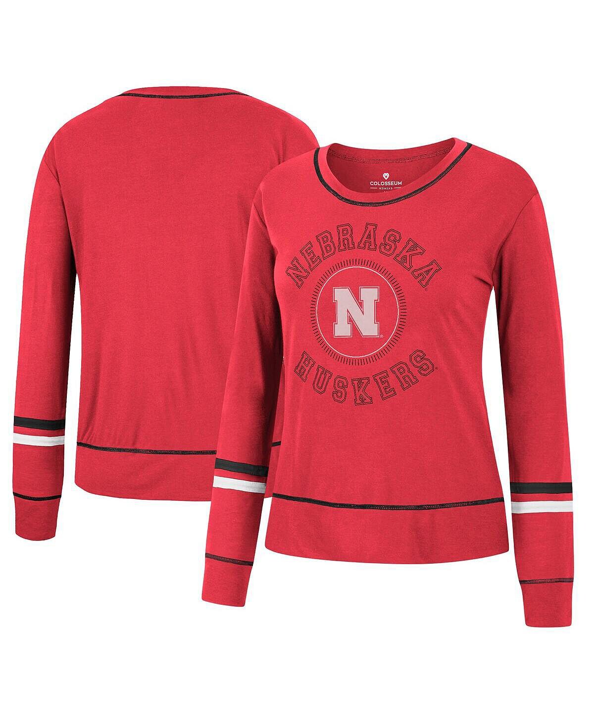 

Женская супермягкая футболка с длинными рукавами Scarlet Nebraska Huskers Heathrow Colosseum