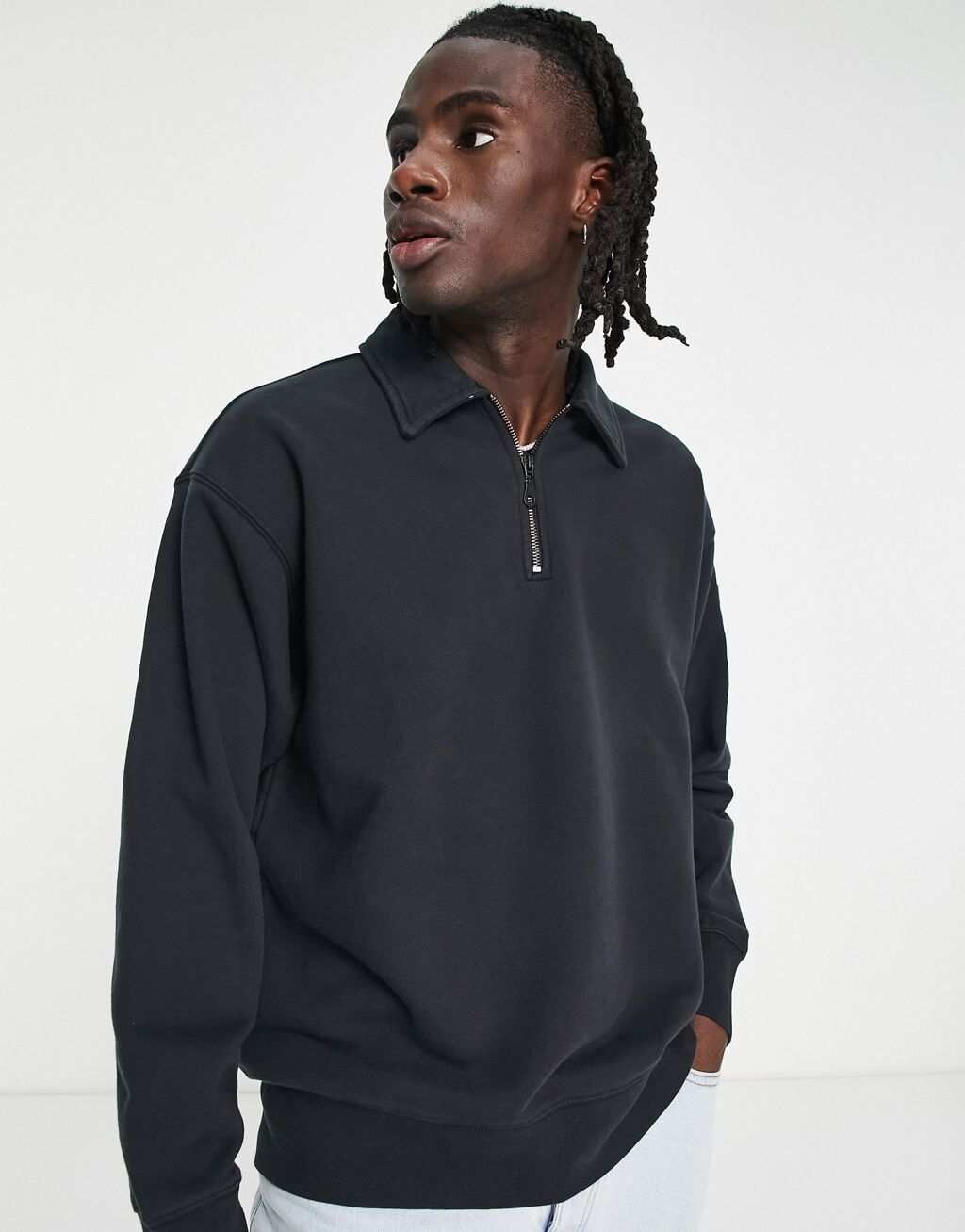 

Черная толстовка с полумолнией и небольшим логотипом Levi's Skate, Черный