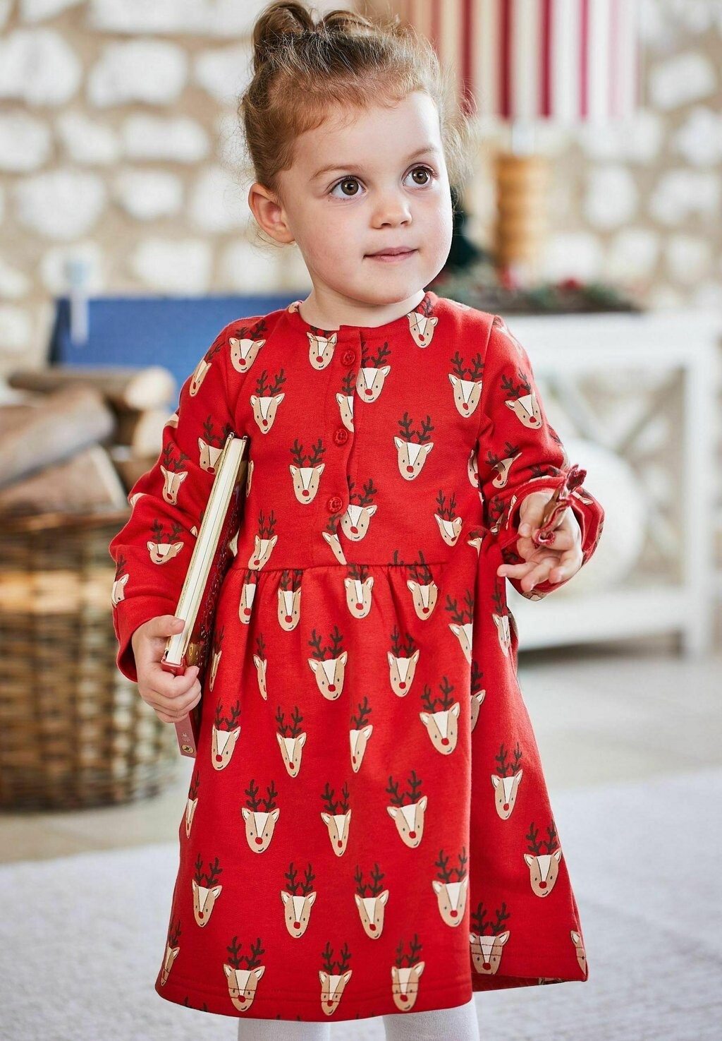 

Летнее платье Reindeer Print JoJo Maman Bébé, красный