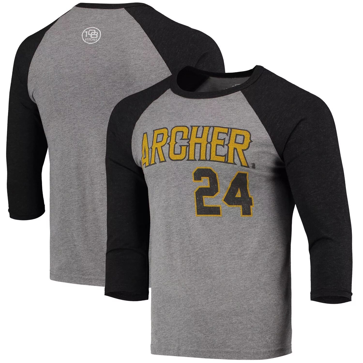 

Мужская футболка Chris Archer Heathered Grey Pittsburgh Pirates Player Money Tri-Blend реглан с длинными рукавами