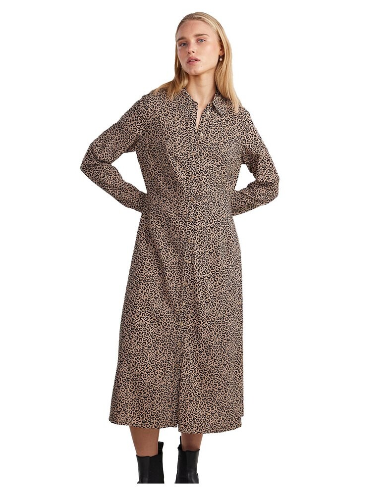 

Платье миди Pieces Nova Long Sleeve, коричневый