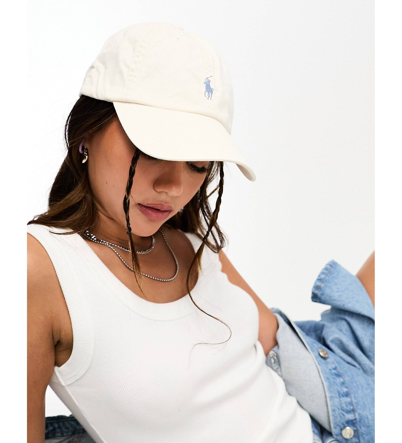 

Бежевая бейсболка с логотипом Polo Ralph Lauren