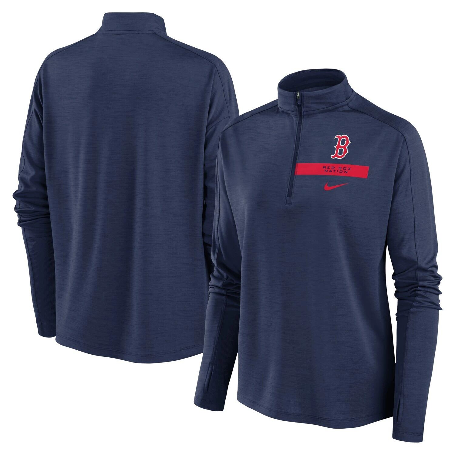 

Женская футболка темно-синего цвета с молнией без четверти Nike Boston Red Sox Primetime Local Touch Pacer Nike, Синий