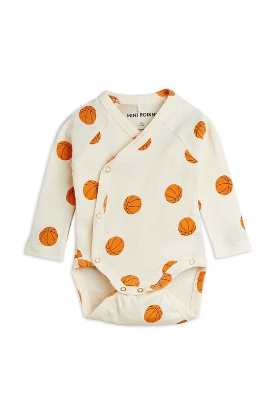 

Mini Rodini Хлопковое детское боди Basketball, белый