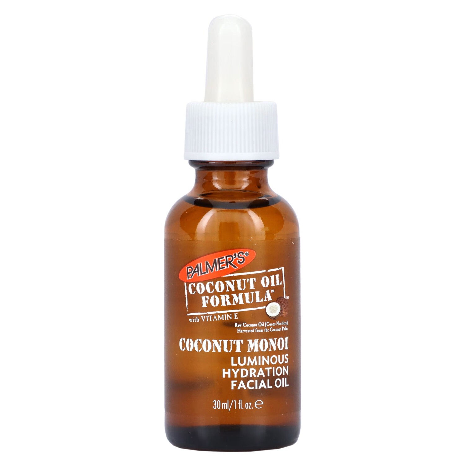 

Кокосовое масло для лица Palmers Coconut Monoi Luminous Hydration с витамином Е, 30 мл.