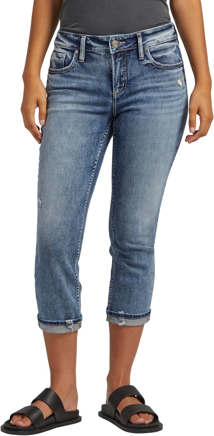 

Джинсы Elyse Mid-Rise Capris L43002SOC248 Silver Jeans Co., цвет Indigo