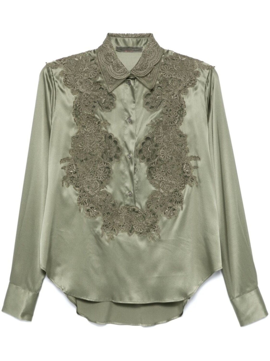 

Ermanno Scervino блузка с кружевом, зеленый