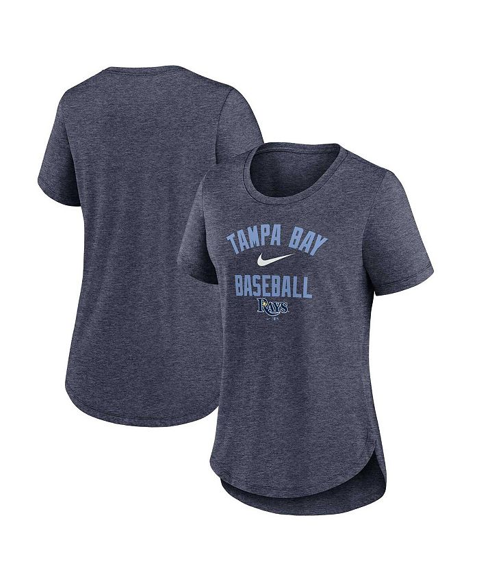 

Женская футболка темно-синего цвета с круглым вырезом Tampa Bay Rays Local Phrase Tri-Blend Nike, синий