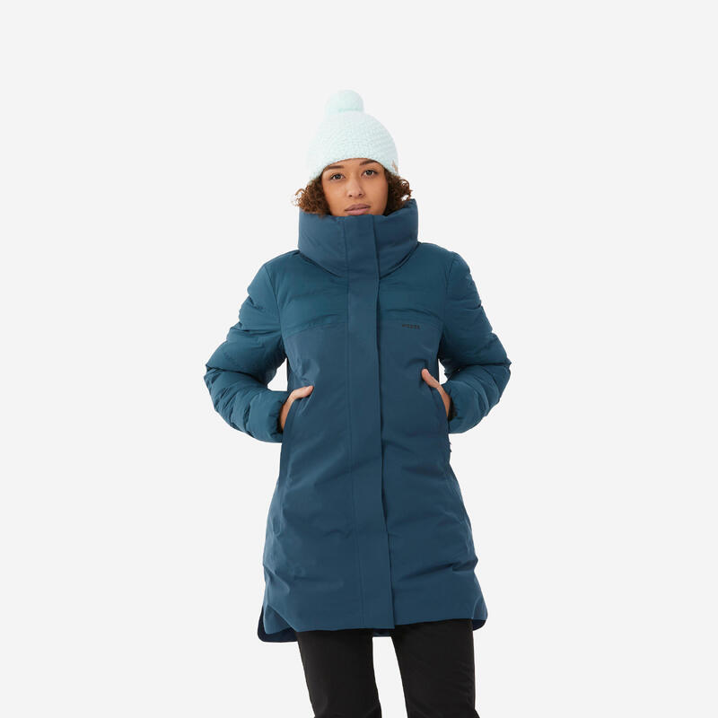 Куртка женская длинная теплая лыжная - 900 синяя WEDZE, цвет blau