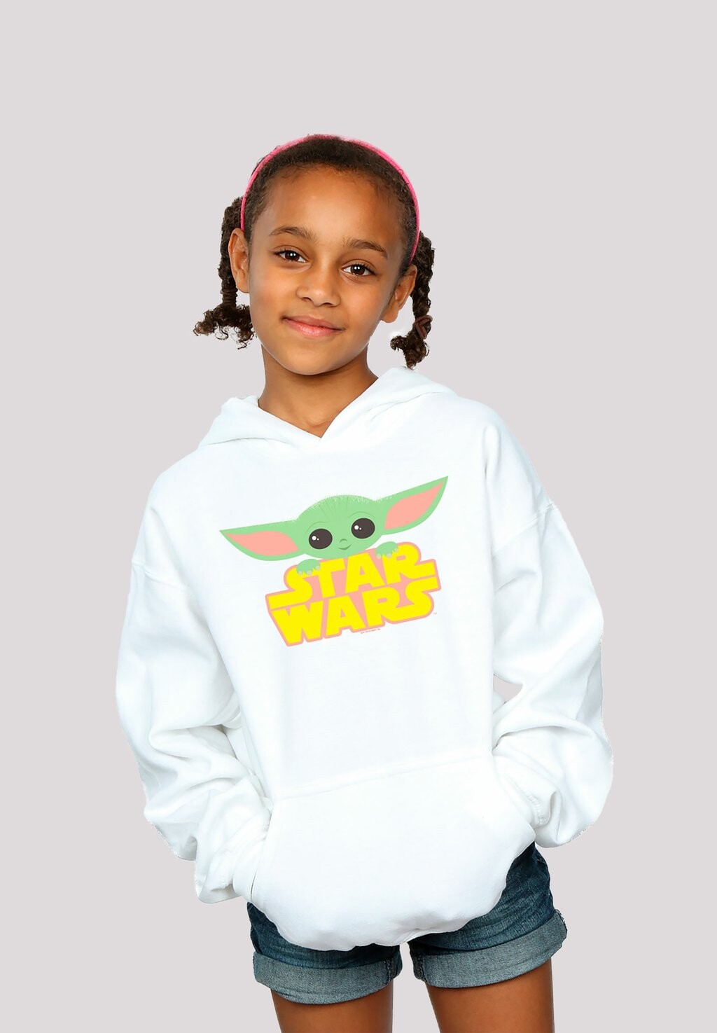 

Толстовка Star Wars The Mandalorian Yoda Star Wars Logo Premium Krieg De F4NT4STIC, белый