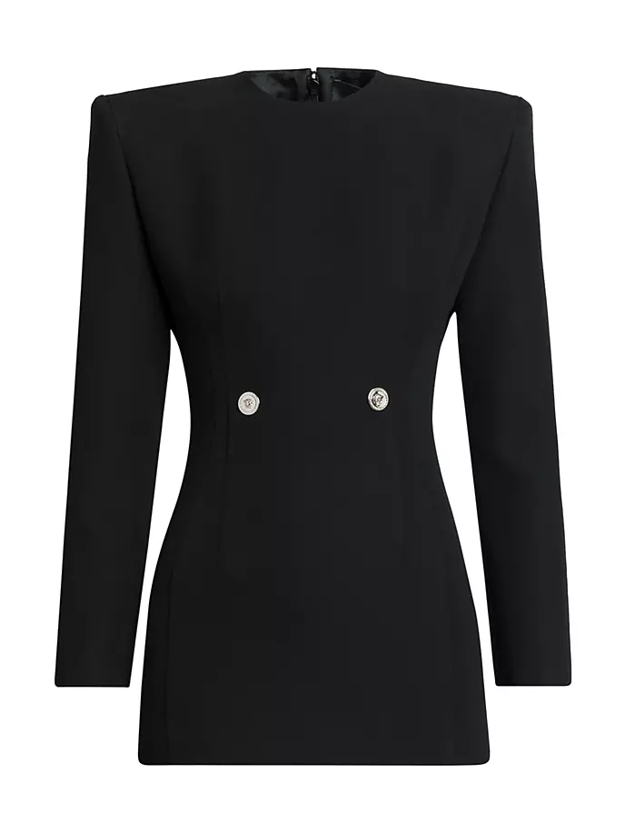 

Мини-платье трапеции из шерсти Grain De Poudre Versace, черный