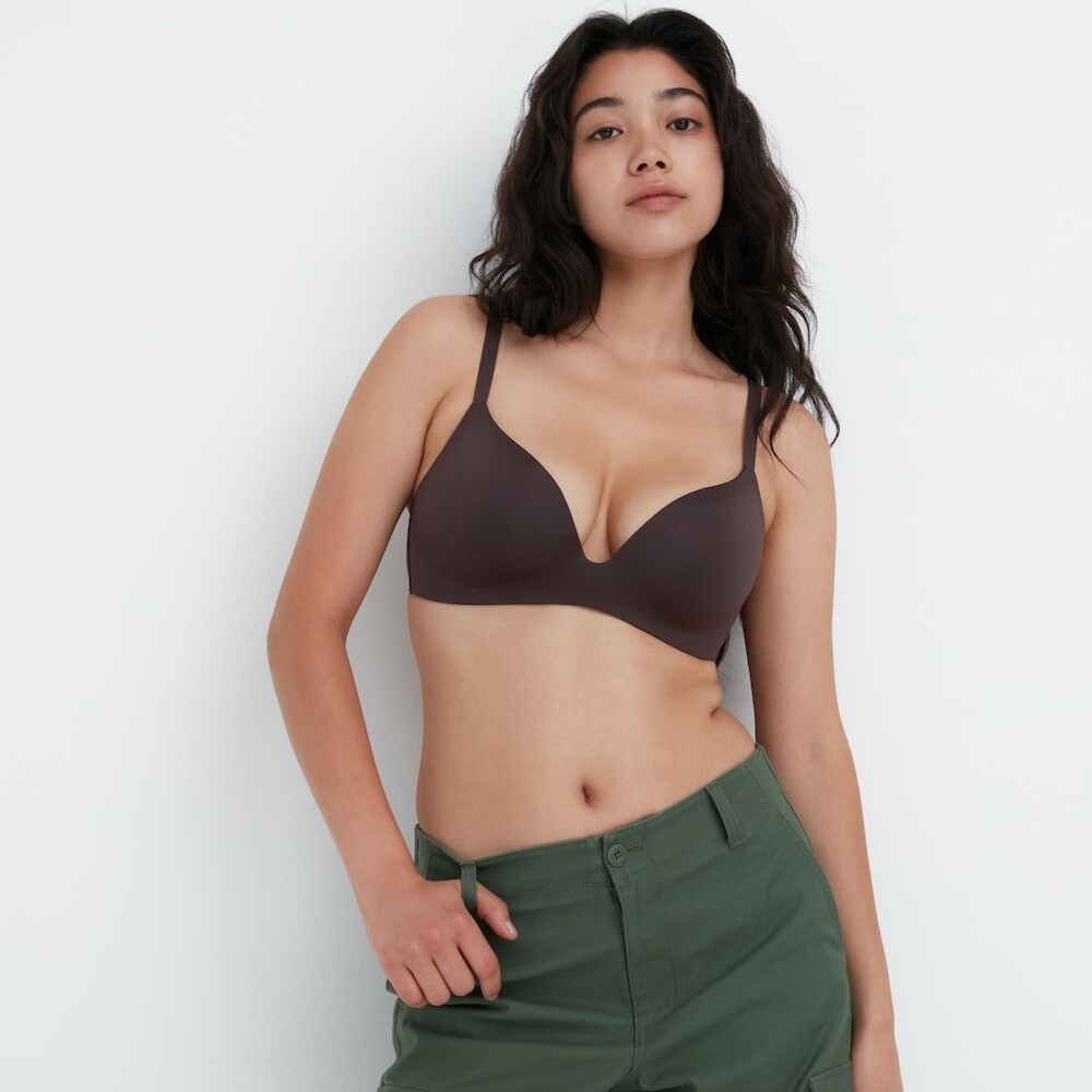 

Бюстгальтер Uniqlo 3D Bra бесшовный, коричневый