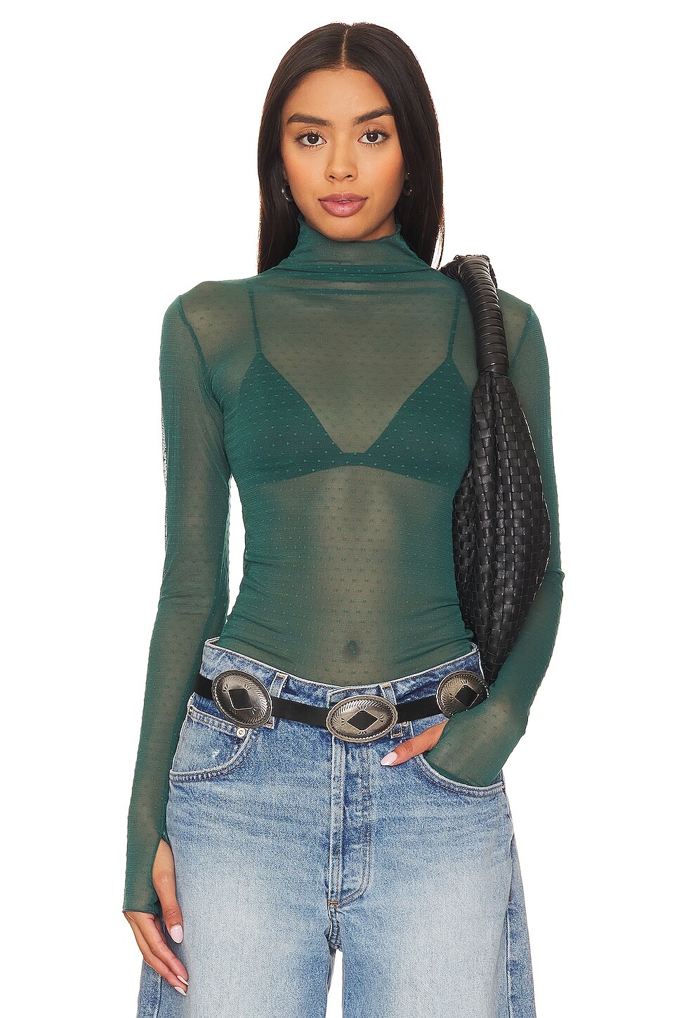 

Топ Free People x Intimately FP On The Dot Layering In Evergreen, цвет Evergreen