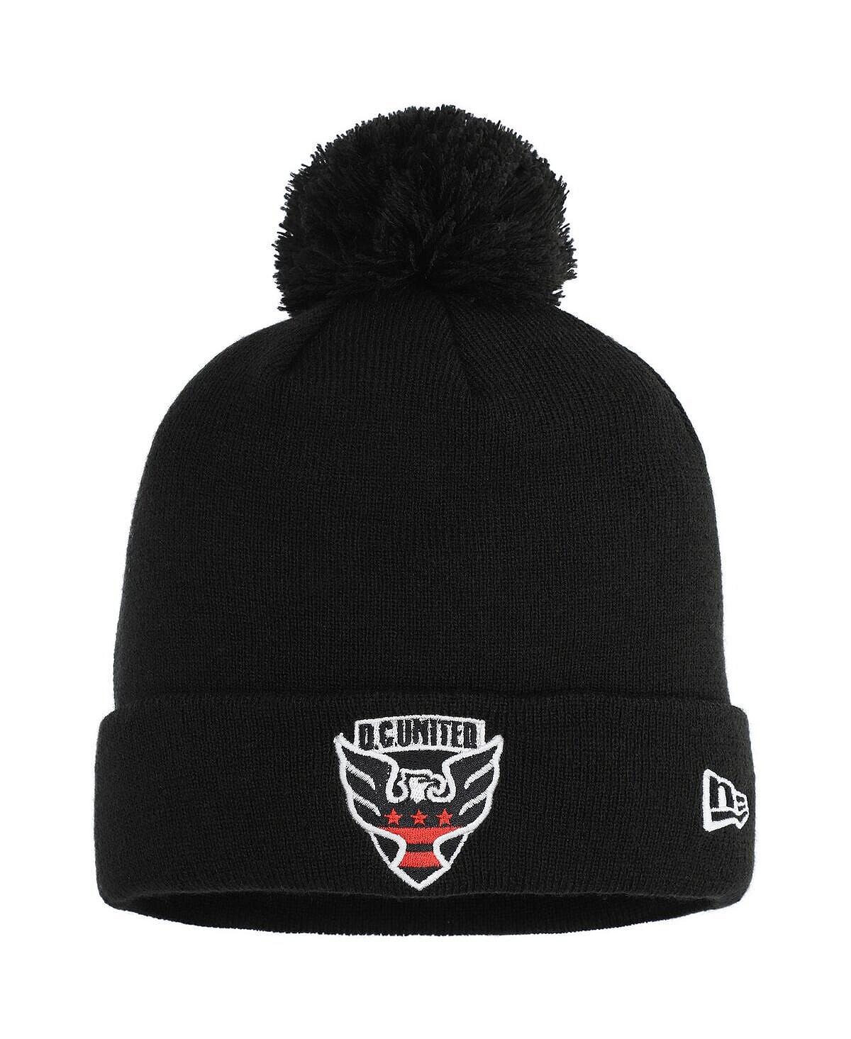 

Мужская черная вязаная шапка с манжетами и помпоном DC United Primary New Era