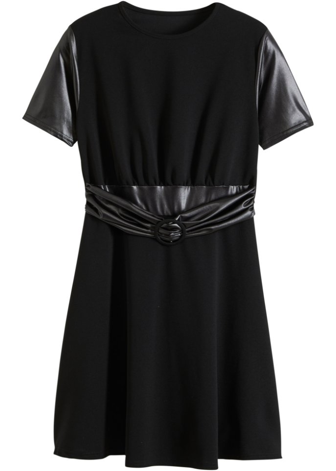 Платье со вставкой из искусственной кожи Bodyflirt Boutique, черный