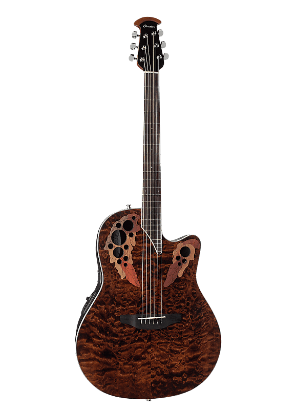 Акустическая гитара Ovation CE44P-TGE Exotic Celebrity Elite Plus Selected Figured Top Mid-Depth Lyrachord Body Nato Neck 6-String Acoustic-Electric Guitar