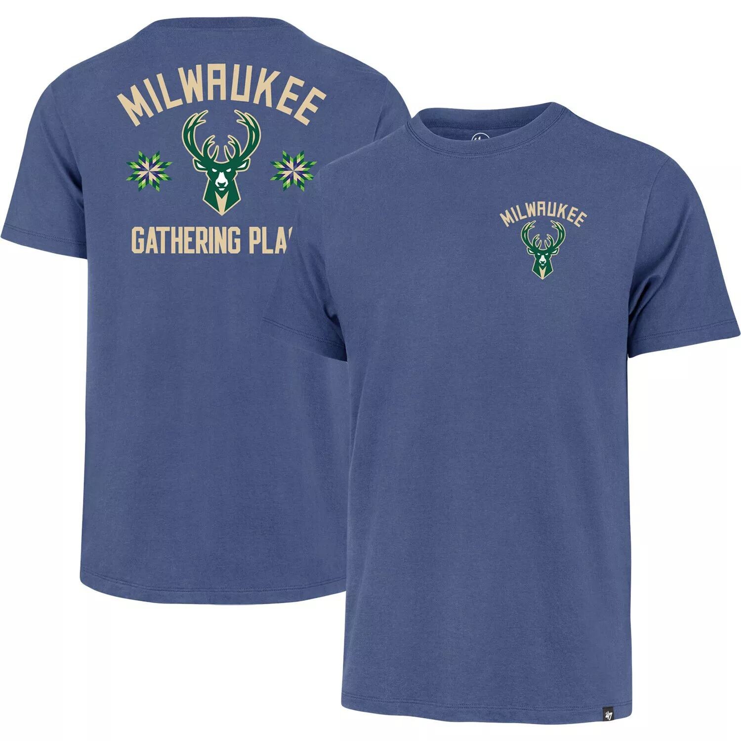 

Мужская синяя футболка Milwaukee Bucks 2022/23 City Edition '47 Backer Franklin, Синий