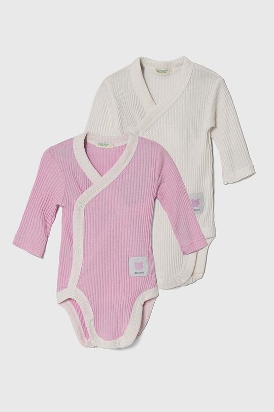 

United Colors of Benetton Комплект из 2 хлопковых боди для малышей, розовый
