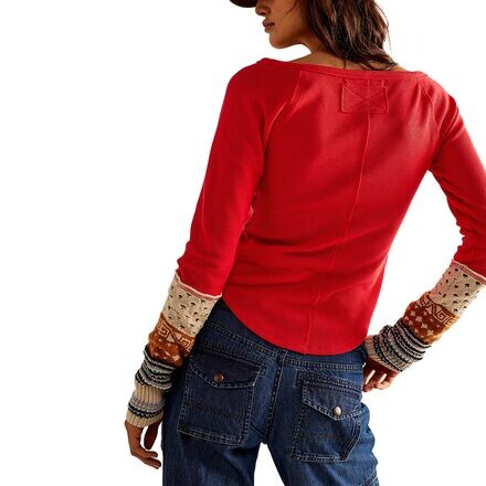 

Топ с манжетами Cosy Craft женский Free People, цвет Red Combo