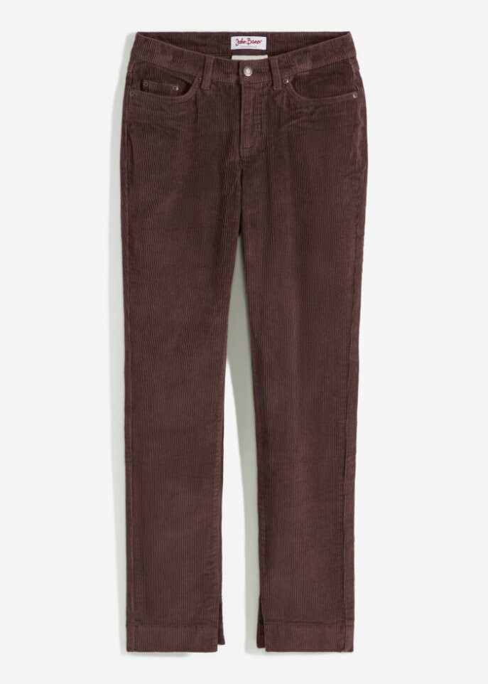 

Прямые вельветовые брюки стрейч с разрезом John Baner Jeanswear, коричневый