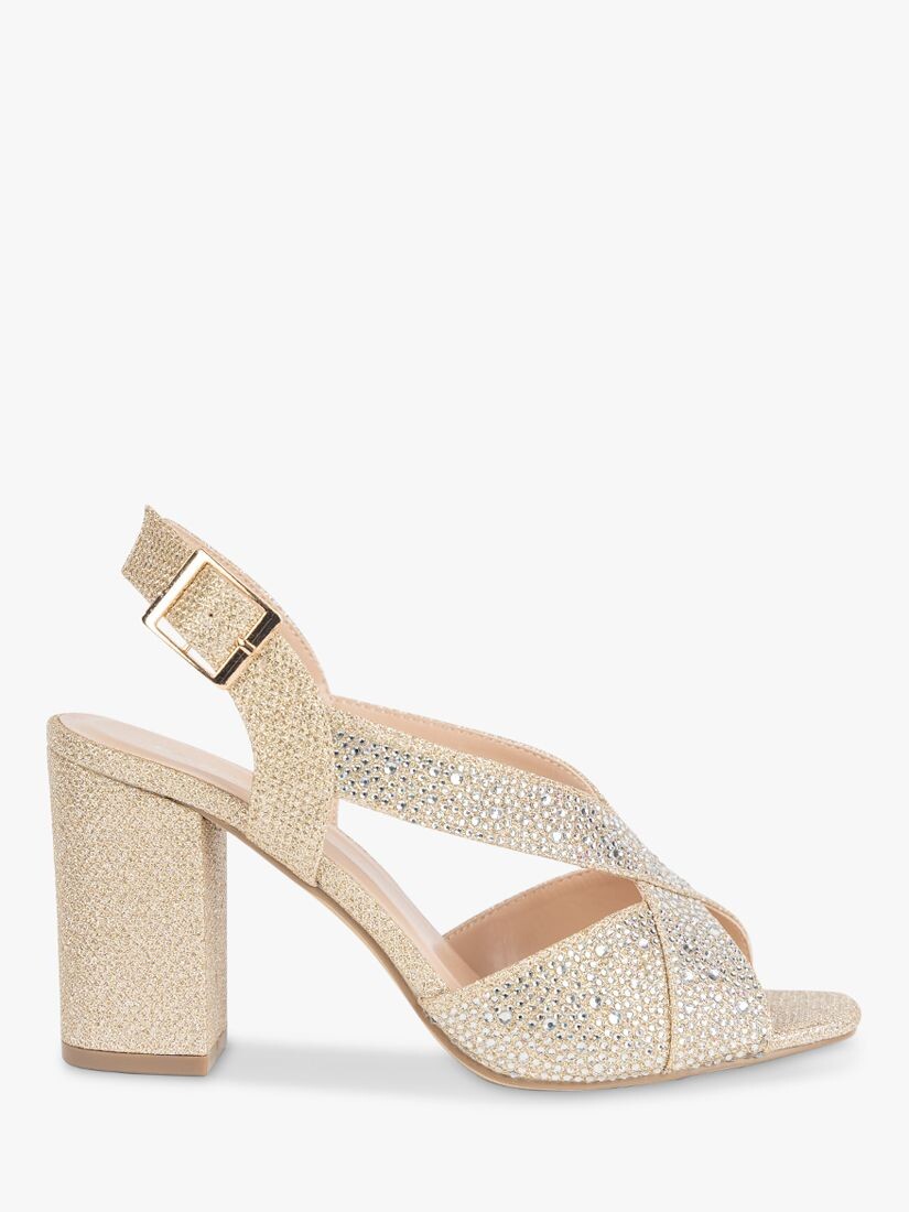 

Сандалии широкого кроя на высоком блочном каблуке Paradox London Henrietta, цвет шампанского