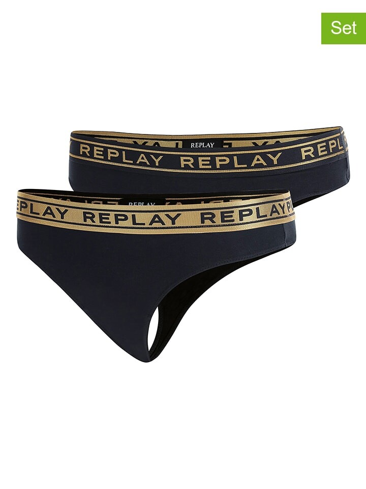 

Стринги Replay 2er Set s, цвет schwarz/gold