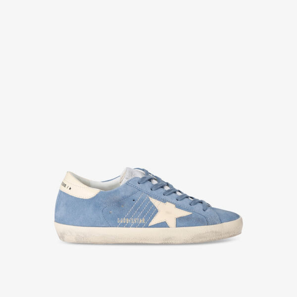 

Женские кожаные низкие кроссовки superstar 5086 с вышитыми звездами Golden Goose, синий
