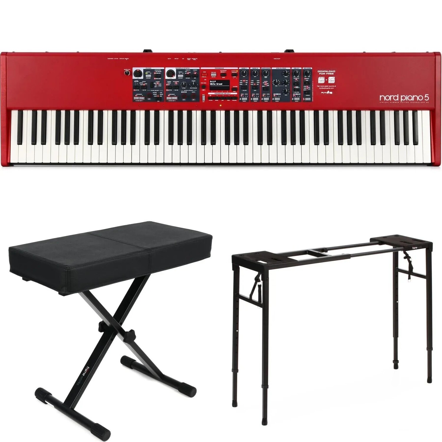 

Nord Piano 5, 88-клавишный комплект сценического пианино Essentials Bundle