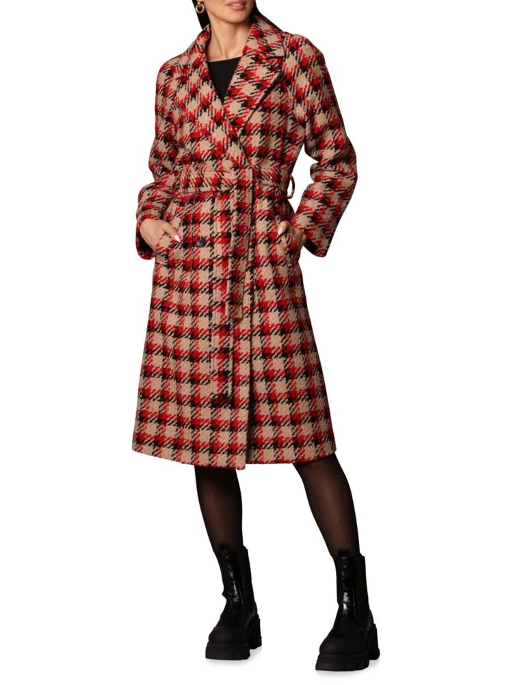 

Жаккардовое длинное пальто в клетку Avec Les Filles, цвет Black Camel