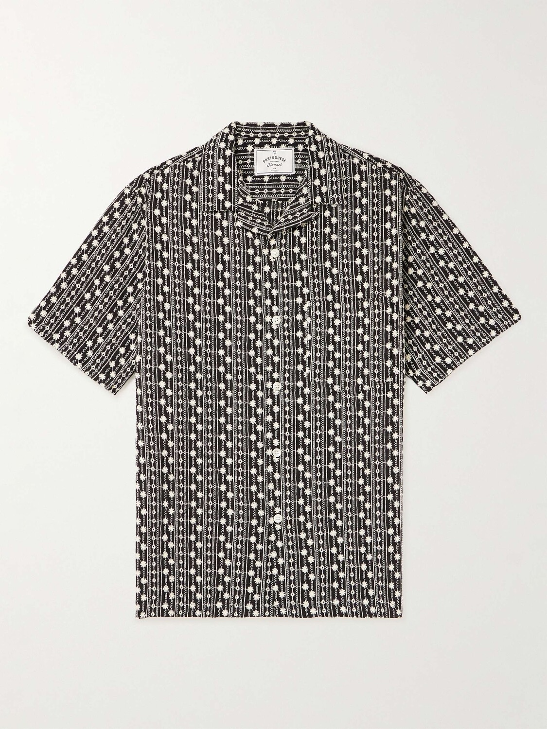 

Рубашка Piros с откидным воротником и вышивкой из смесового хлопка PORTUGUESE FLANNEL, черный