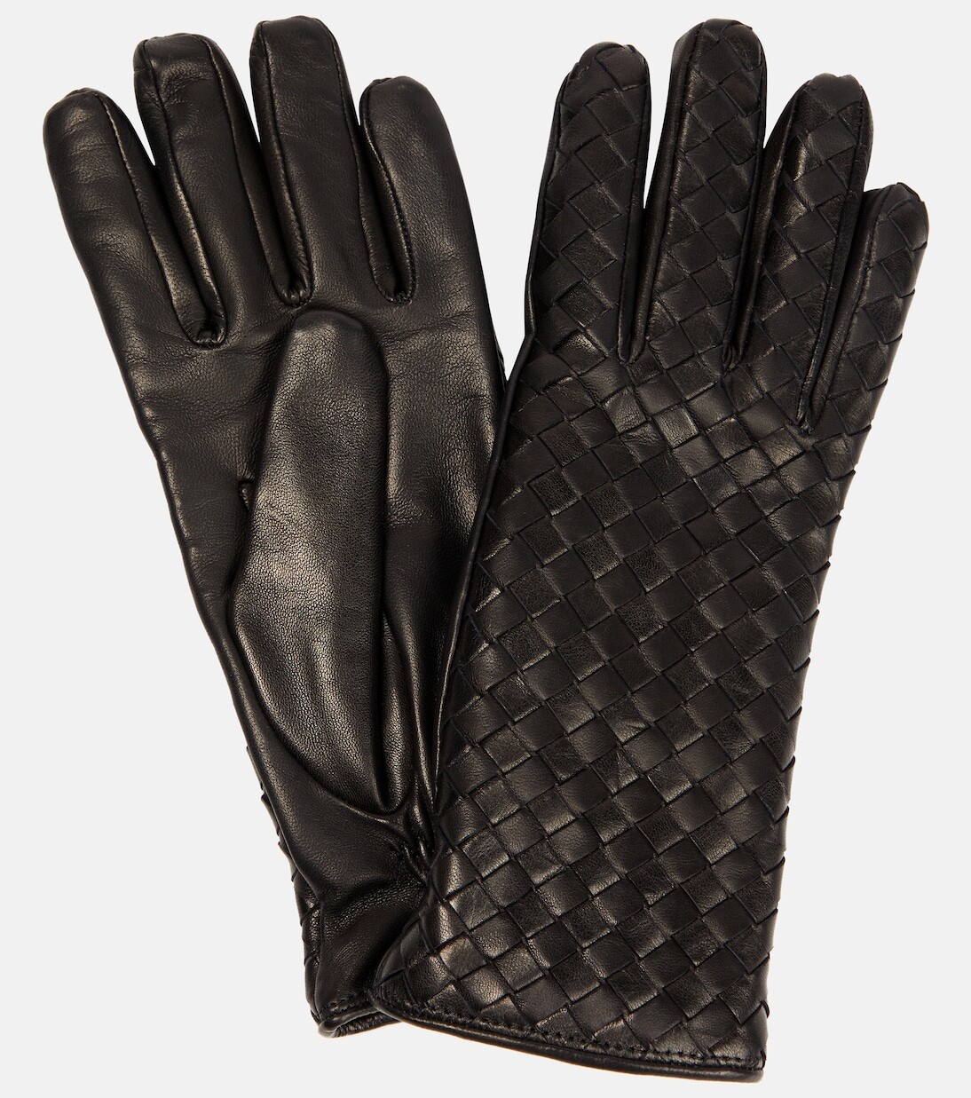 

Кожаные перчатки intrecciato Bottega Veneta, черный