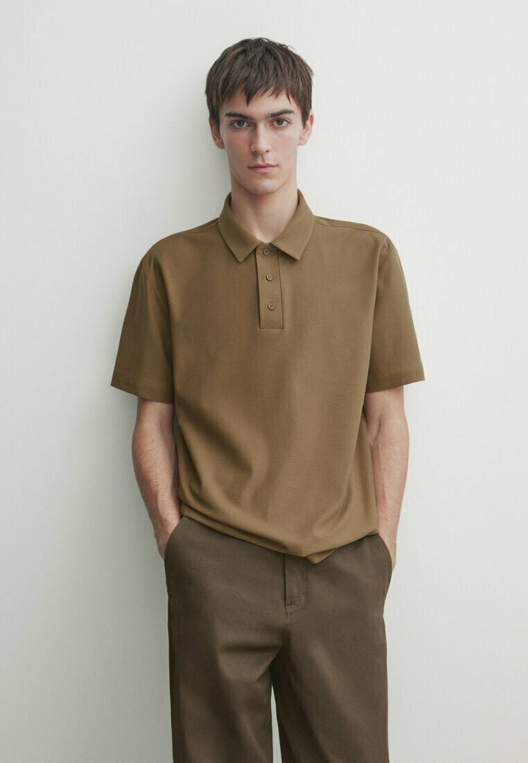 

Рубашка поло SHORT SLEEVE DIAGONAL Massimo Dutti, цвет brown