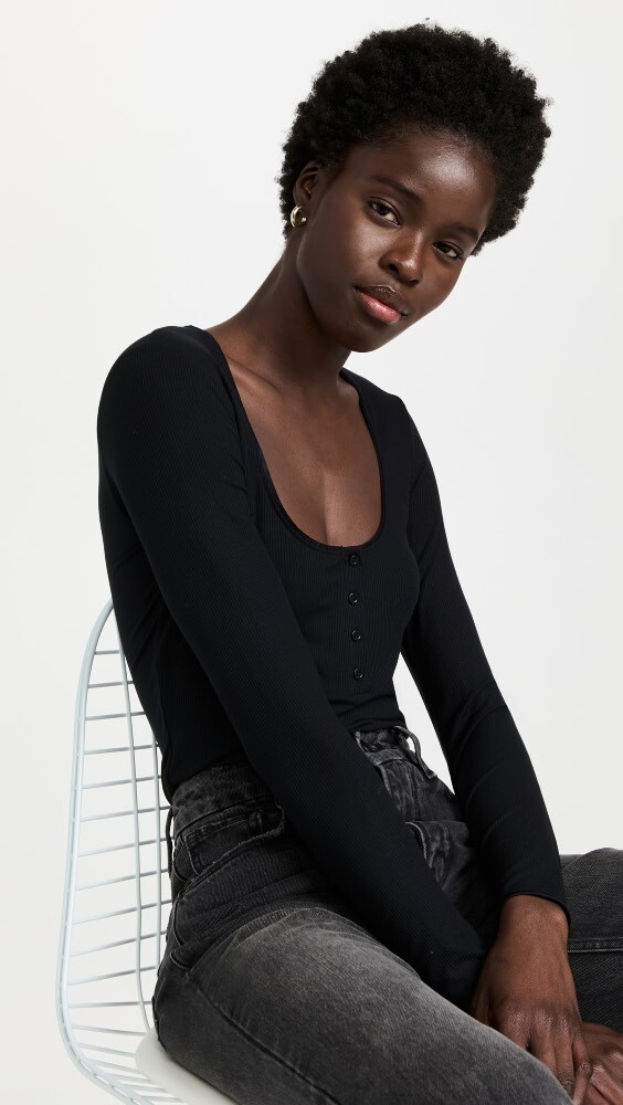 

Боди Wolford Henley String Thong, черный