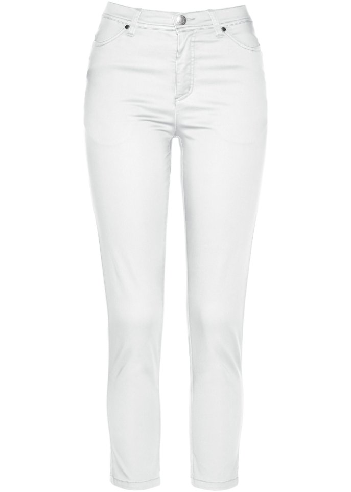 Комфортные эластичные брюки Bpc Selection, белый женские эластичные брюки с эффектом пуш ап