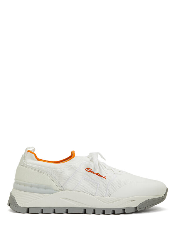 

Белые мужские кожаные кроссовки Santoni Sport