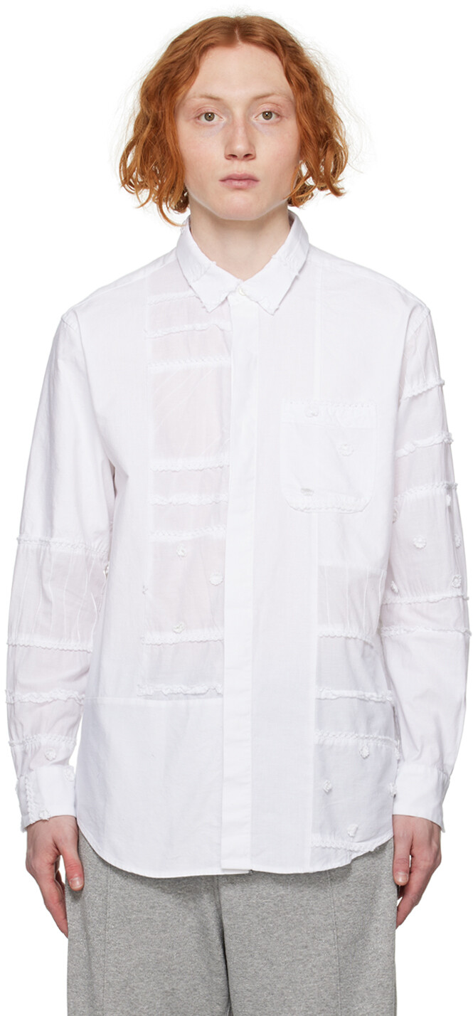 

Белая рубашка в стиле пэчворк Engineered Garments