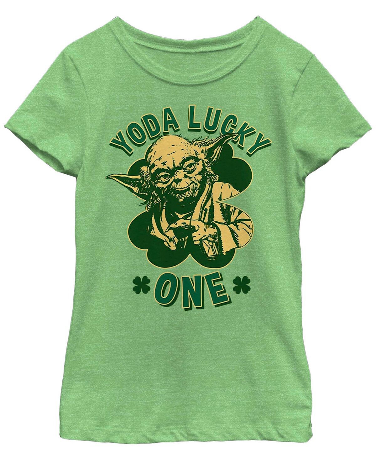 

Детская футболка Yoda Lucky One с изображением Звездных войн и Дня святого Патрика для девочек Fifth Sun