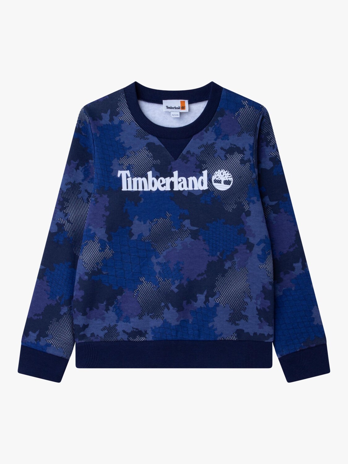 

Детский джемпер с камуфляжным логотипом Timberland, темно-синий