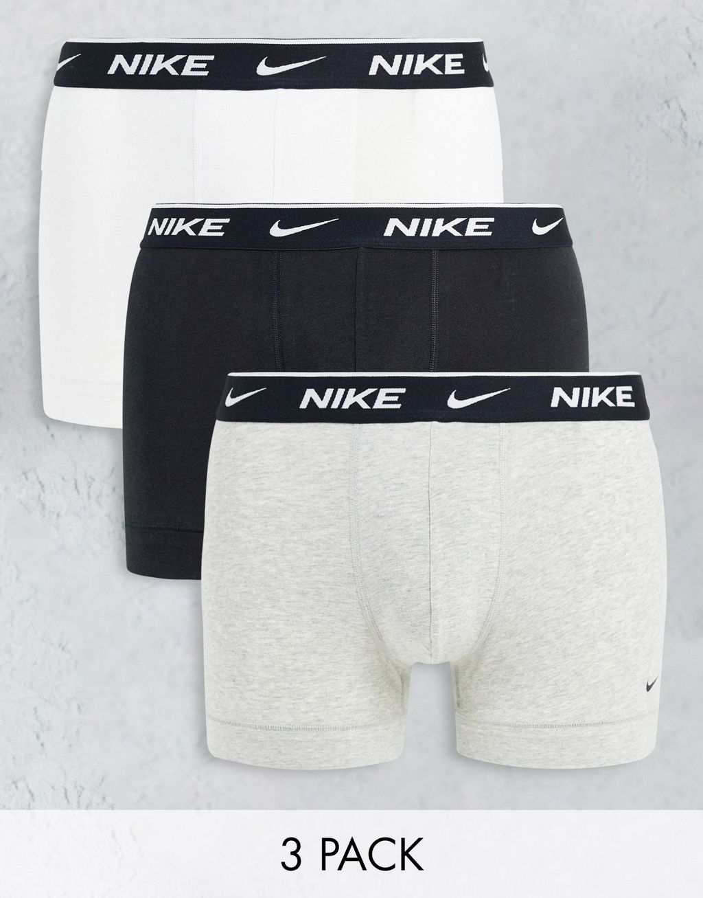 цена Три пары хлопковых эластичных плавок Nike черного/серого/белого цвета